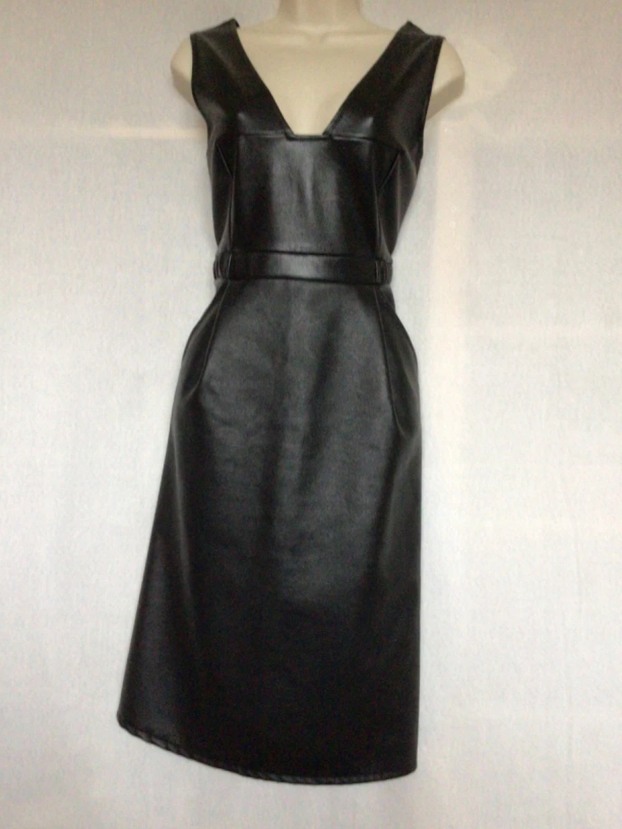 french connection faux leather dress Women's Faux-Leather Bow Mini Dress