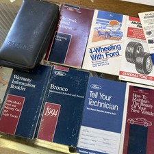 1994 Ford Bronco Owners Manuals Booklet Set Maintenance & Warranty Audio