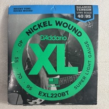 D'Addario Nickel Wound Bass Guitar Strings, Balanced Tension Super Light, 40-95