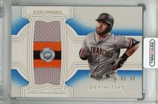 2020 Topps Definitive Collection Evan Longoria Jumbo Relic Blue /30