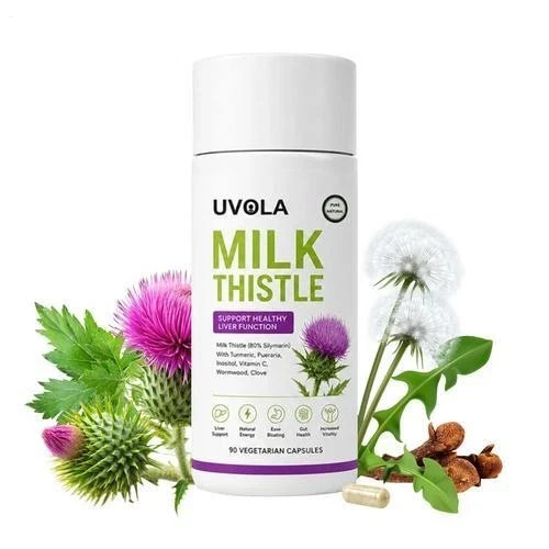 Uvola Milk Thistle Supplement, 80% Silymarin Liver Support Formula, 90 Capsules