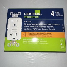 Leviton GFTR2-4W 20A-125V Tamper-Resistant GFCI Outlets, 4-Pack  FREESHIP    