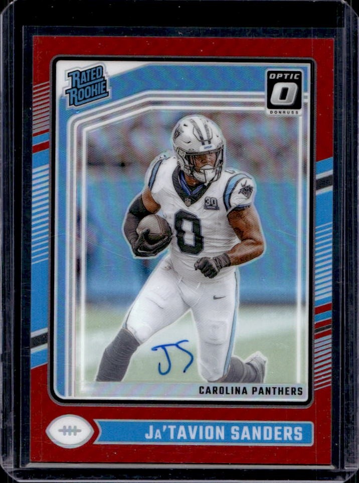 Ja'Tavion Sanders Panini Donruss Optic #244 Autograph Red