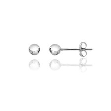 14KT White Gold Ball Stud Earrings 2mm  10mm Butterfly Back