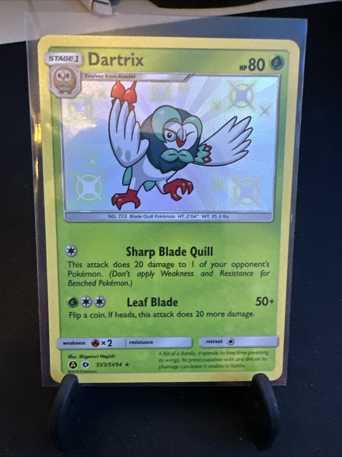 Dartrix SV3/SV94 Hidden Fates Shiny Vault Holo Rare Pokémon 2019