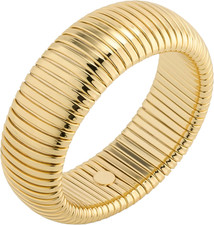 Gold Chunky Bangle Waterproof Bracelets for Women 14K Real Gold Filled Stainless