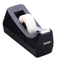Scotch Desktop Tape Dispenser, Black, 2.7 in. x 2.7 in. x 6.4 in., 1 Tape Dispen