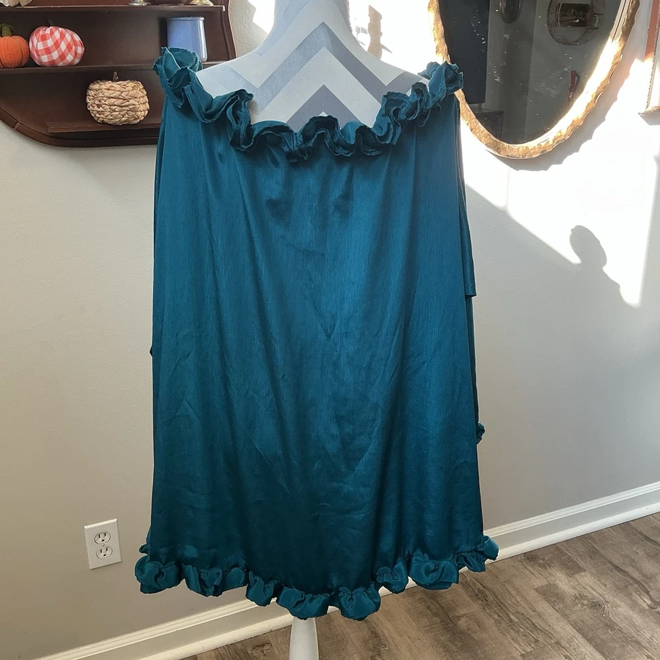 Vestido Victoria's Secret Etiqueta Dorada Vintage Verde Volantes Fuera del Hombro M Foto 4 de 4