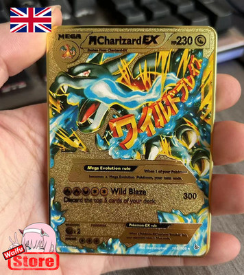 Pokemon Card Mega Charizard EX (X Pokemon Gold Metal Card METAL CARD TCG