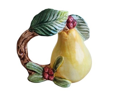 Fitz & Floyd Pear Ceramic Napkin Ring Holder 1991 VTG Cottage Table Replacement 