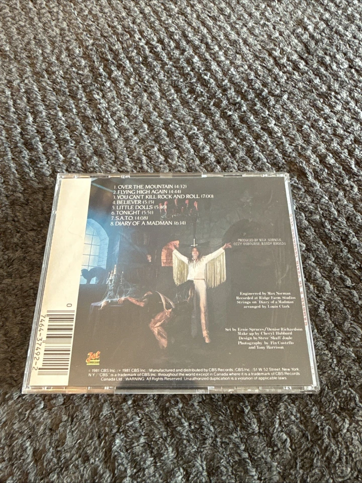 Ozzy Osbourne Diary Of A Madman CD 1st PRESS! Jet ZK 37492 Black Sabbath RARE! Foto 2 de 4