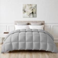 Goose Feather Down Fiber Comforter King Size, All Season 100 Cotton Duvet ...