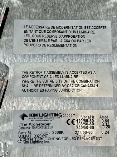 Kim Lighting LED Panel 3000K 64W SAR2E35/60L3K Archetyper Upgrade Lamp post - Picture 2 of 7