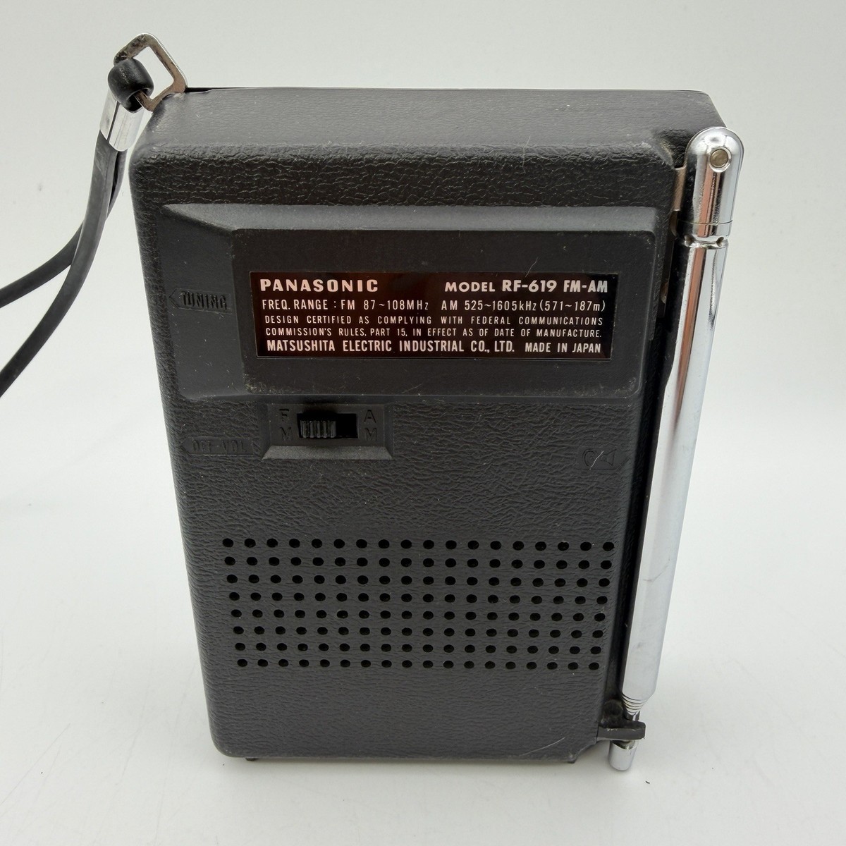 Panasonic Vintage FM-AM Portable Transistor Radio - RF-619 - Works