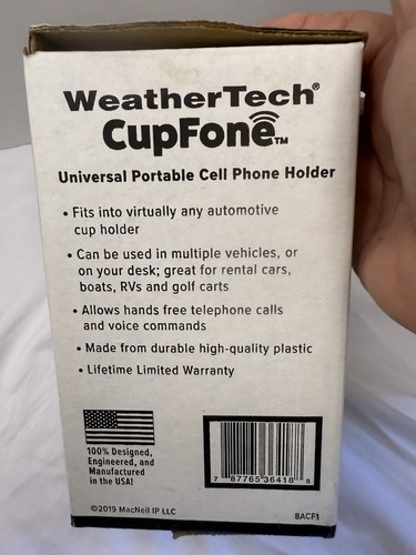 NIB NEW Weather Tech CupFone - Universal Car Phone Holder For Cup Holder Black - 第 5/6 張圖片
