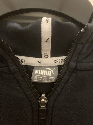 Puma Track Jacket Kinder Kapuzen-Sweatjacke XS, Schwarz, guter Zustand