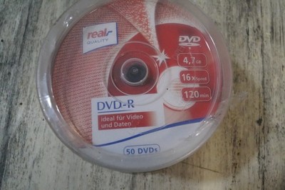 50 Rohlinge real Quality DVD-R  4,7GB,  120 Min. Neu