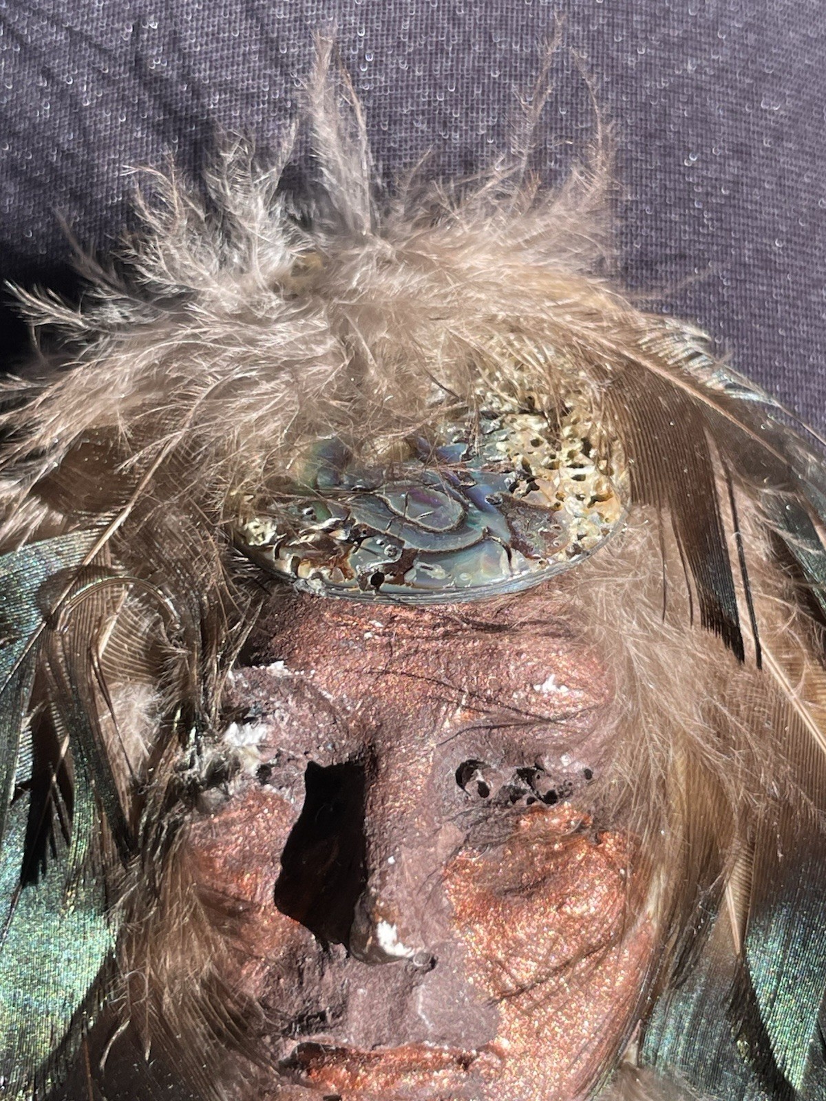 Vtg Statement Face Oddity Brooch Assemblage Art A… - image 3