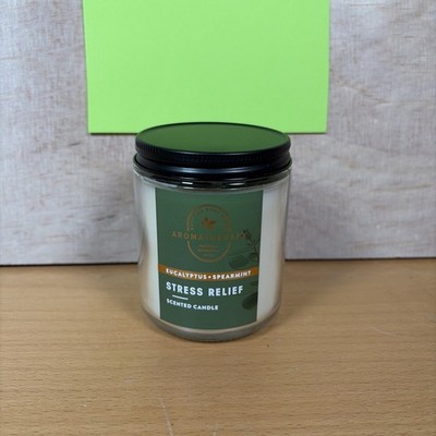 Bath & Body Works Eucalyptus Spearmint Stress Relief Candle 7oz Natural Oils