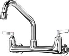 Wall Mount Commercial Sink Faucet 8 Inches Center Commercial Faucet with 10 Inch
