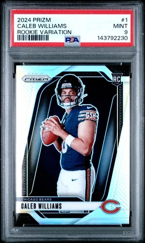 143792230 Caleb Williams 2024 Panini Prizm #1 Rookie Variations RC VAR PSA 9