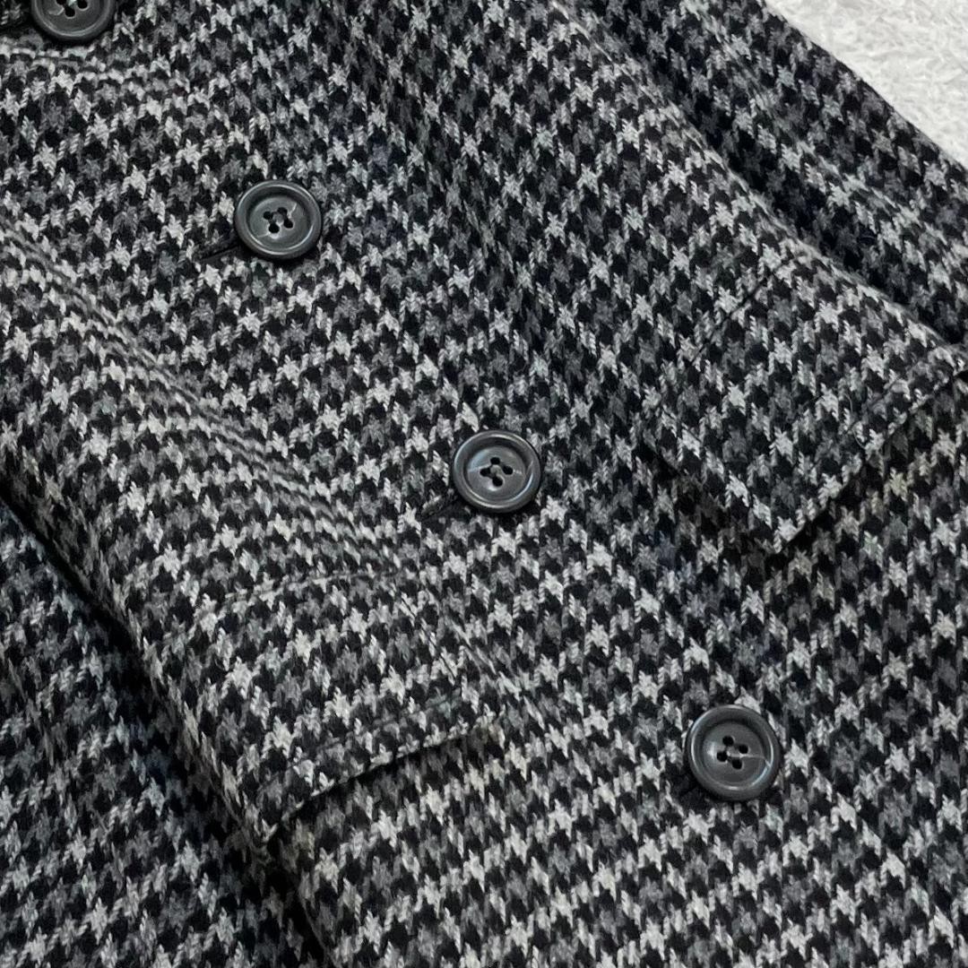 Max Mara Houndstooth pattern Long Coat Jacket Blo… - image 3