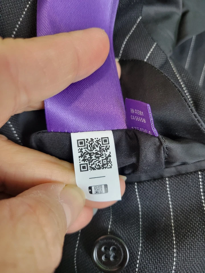 Ralph Lauren Púrpura Etiqueta Kent Hecho a Mano A Rayas Traje Chaqueta Hombres 40R $2295 Foto 2 de 4