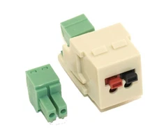 Keystone Jack Insert/CRIMP Type: Speaker w/Rear Block 14-30AWG  Ivory