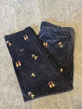 Polo Ralph Lauren Classic Fit Navy Embroidered Corduroy Pants Mens Sze 40x30