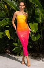 Runaway The Label Womens Printed Sequin Midi Dress RRP £180