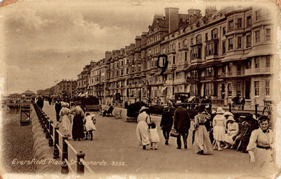 Antique Posted 1916 RPPC St Leonards Eversfield Place Pier Street View L9