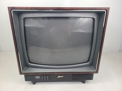 【新品未開封】EVERGREEN LELAND STUDIO Vintage Zenith TV Wood Grain Television E1314W (DEFECTIVE
