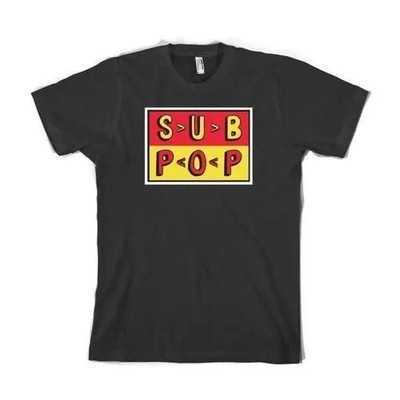 Sub Pop Cartoon Logo Ketchup & Mustard Black T-Shirt [Small size only]