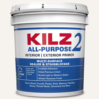 KILZ All-Purpose White Water-Based Primer Sealer Stain Blocker 2 Gallon