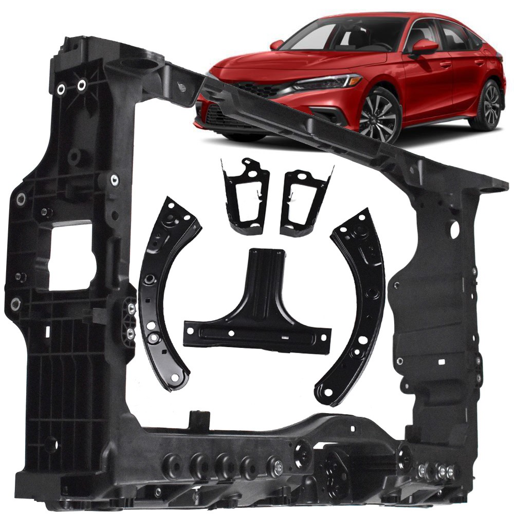 Universal Radiator Core Support 6PCS Radiator Core Support with Bracket Set for Honda Civic 2022-2024