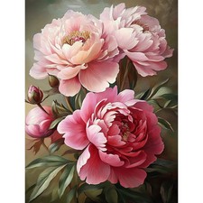 MISCER Flowers Diamond Art Kits for Adults, Peony 12x16 inches,