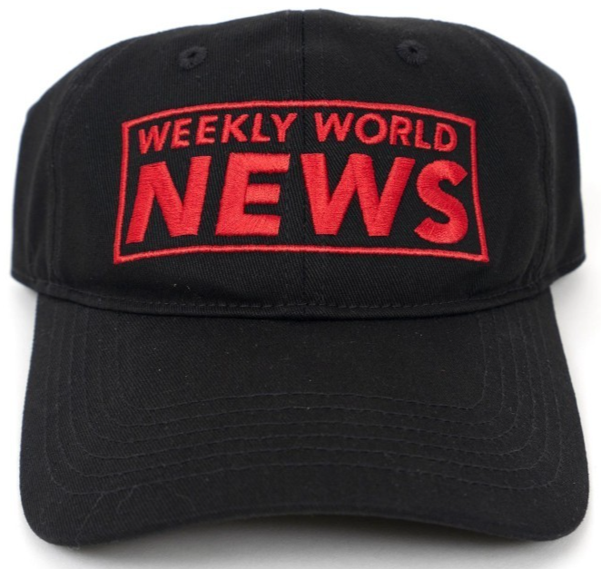NEW Creepy Co. WEEKLY WORLD NEWS Bat Boy Musical DAD HAT Cap Black Cryptid Alien