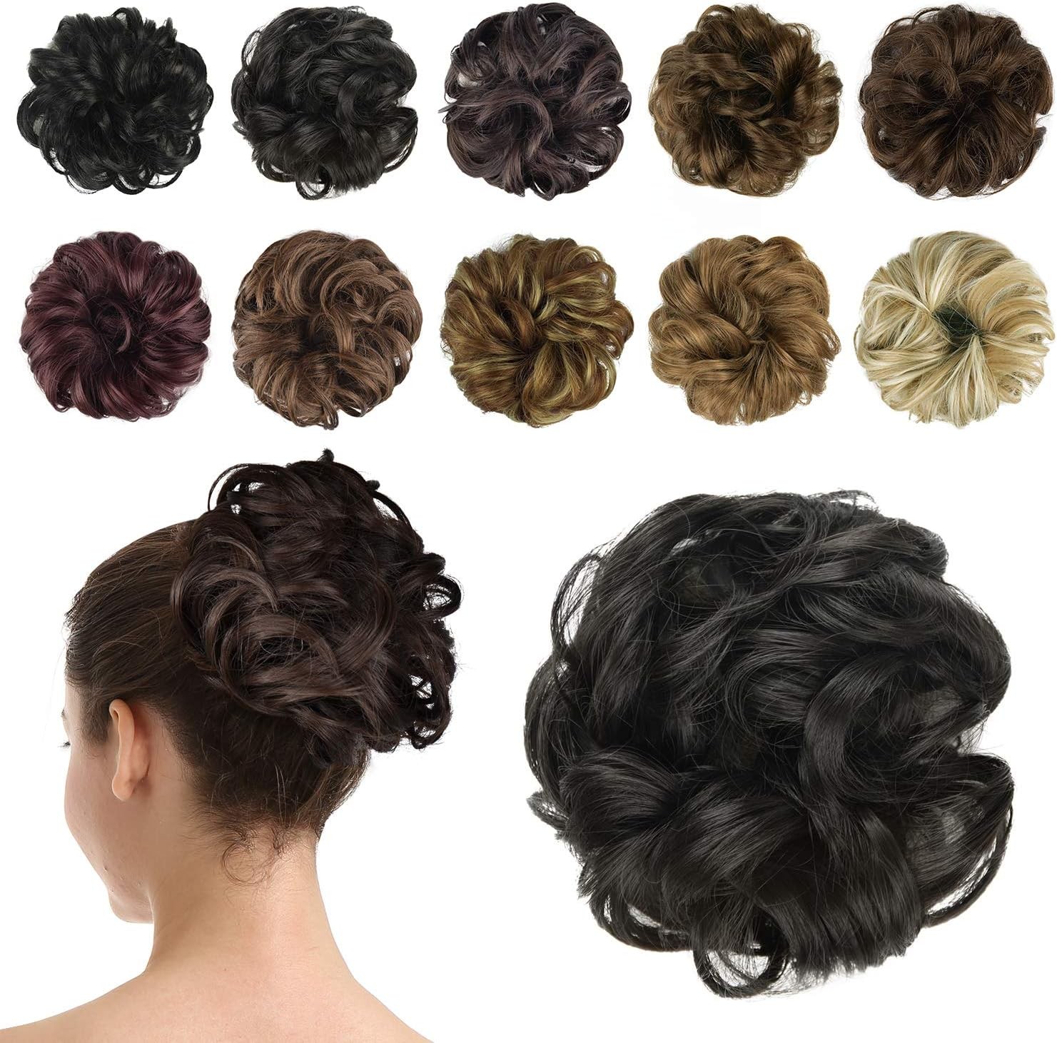 BARSDAR Synthetic Hair Bun Extensions Hairpiece Messy Hair Scrunchies for Women
