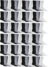 Yacht  Smith Mens  Womens Wholesale Bulk Sports Crew, Socks 72 Pairs Assorted 
