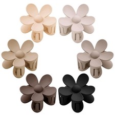 6 PCS Flower Hair Clips Women Daisy Claw Matte Large Strong Hold Jaw 6 Color