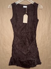 Meshki Bexley Draped Mini Dress Dark Chocolate Medium
