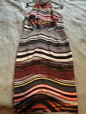 Marks & Spencer High Necked Zip Back Abstract Dress EU Size 42