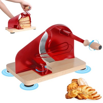Manual Bread Slicer for Homemade Sourdough Bread Cutter, Hand Crank Sharp Blade