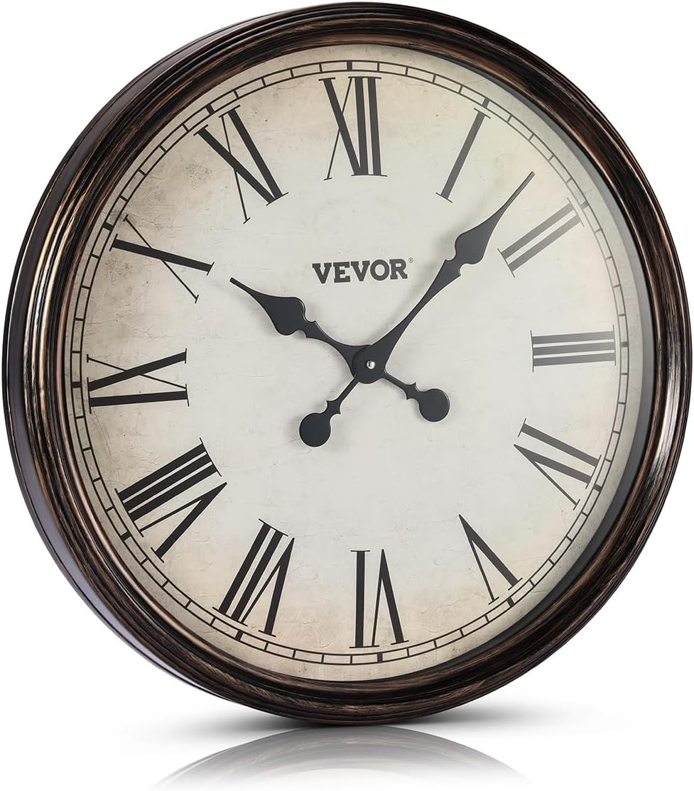 Large Wall Clock, 20 in Wall Clock Roman Numerals, Battery O