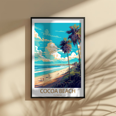 Cocoa Beach Florida Print - Coastal Wall Art | Ocean View Print | Travel Lovers
