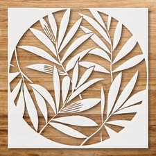 Intricate Leaf Design Circular Pattern Wall Art Reusable Stencil - StencilAir
