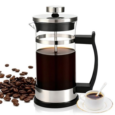 French Press Coffee Maker, Stainless Steel Glass Coffee Pot Cold Brew Tea Mak...