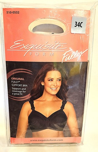 Exquisite Form Fully Original Wireless Support Bras 5100532 Black,White 34C NOS - Bild 2 von 7