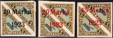 ESTONIA: 1923 Air Pairs Surcharged 1923/Value Sg 46-48 Mounted Mint - Cat £145