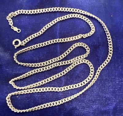 24 Zoll 925 Sterling Silber Zopfkette Halskette gestempelt AC 13,4 g